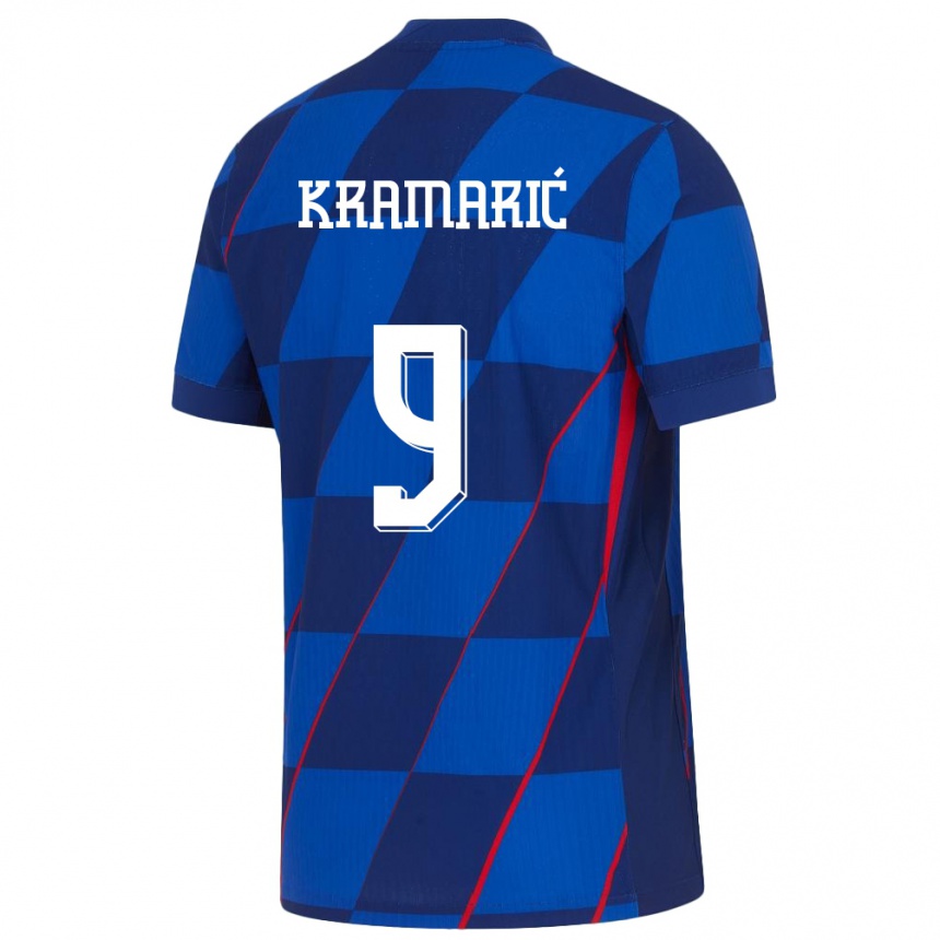 Women Football Croatia Andrej Kramaric #9 Blue Away Jersey 24-26 T-Shirt Australia