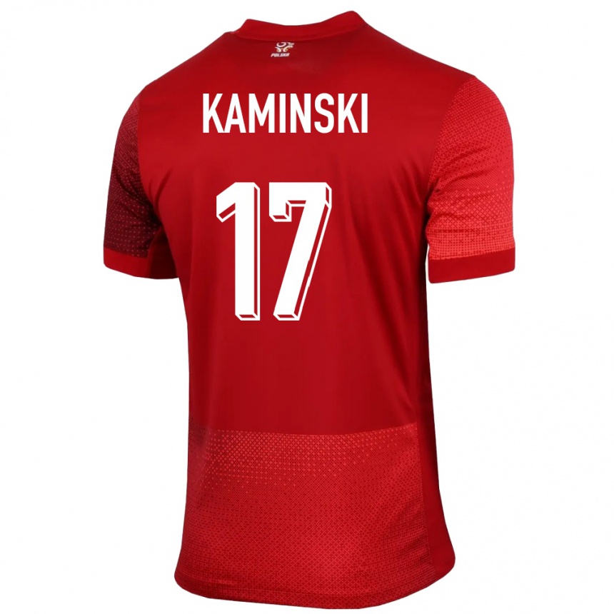 Women Football Poland Jakub Kaminski #17 Red Away Jersey 24-26 T-Shirt Australia