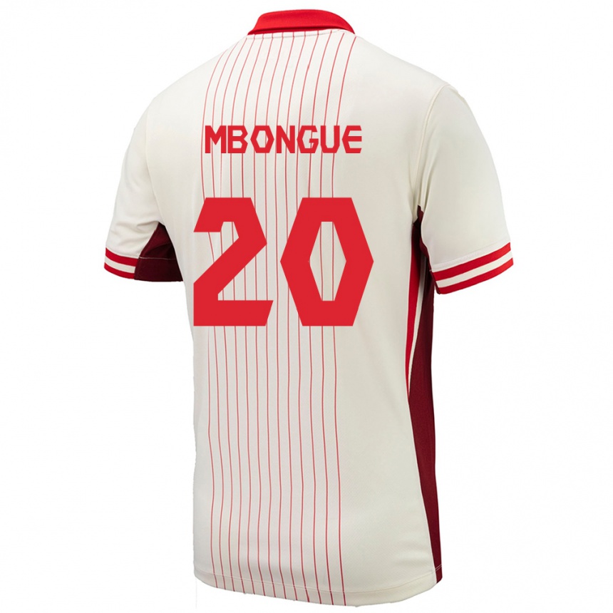 Women Football Canada Hugo Mbongue #20 White Away Jersey 24-26 T-Shirt Australia