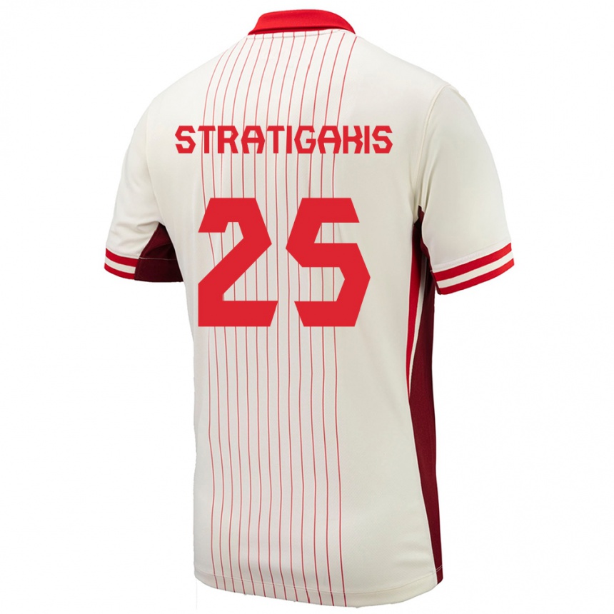 Women Football Canada Sarah Stratigakis #25 White Away Jersey 24-26 T-Shirt Australia