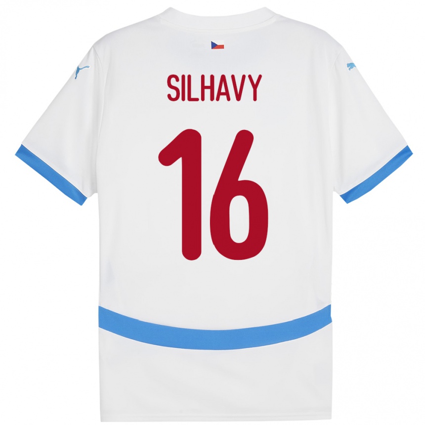 Women Football Czech Republic Matyas Silhavy #16 White Away Jersey 24-26 T-Shirt Australia