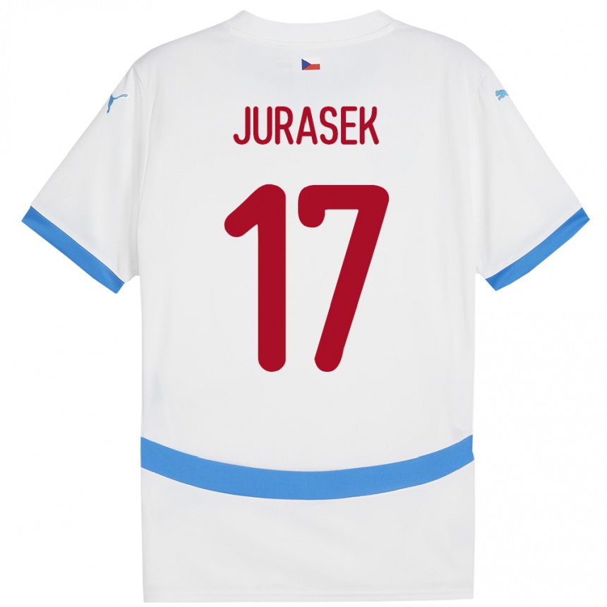 Women Football Czech Republic Patrik Jurasek #17 White Away Jersey 24-26 T-Shirt Australia