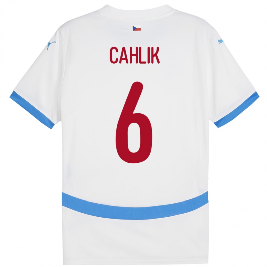 Women Football Czech Republic Jakub Cahlik #6 White Away Jersey 24-26 T-Shirt Australia