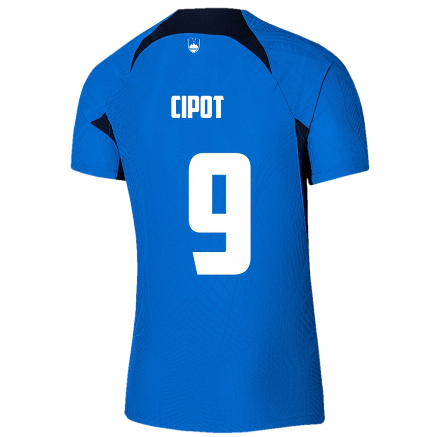 Women Football Slovenia Tio Cipot #9 Blue Away Jersey 24-26 T-Shirt Australia