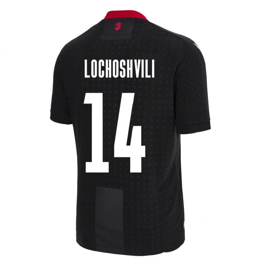 Women Football Georgia Luka Lochoshvili #14 Black Away Jersey 24-26 T-Shirt Australia