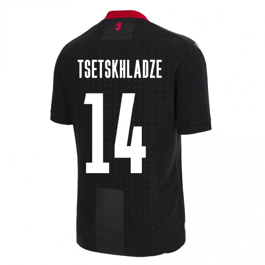 Women Football Georgia Nikoloz Tsetskhladze #14 Black Away Jersey 24-26 T-Shirt Australia