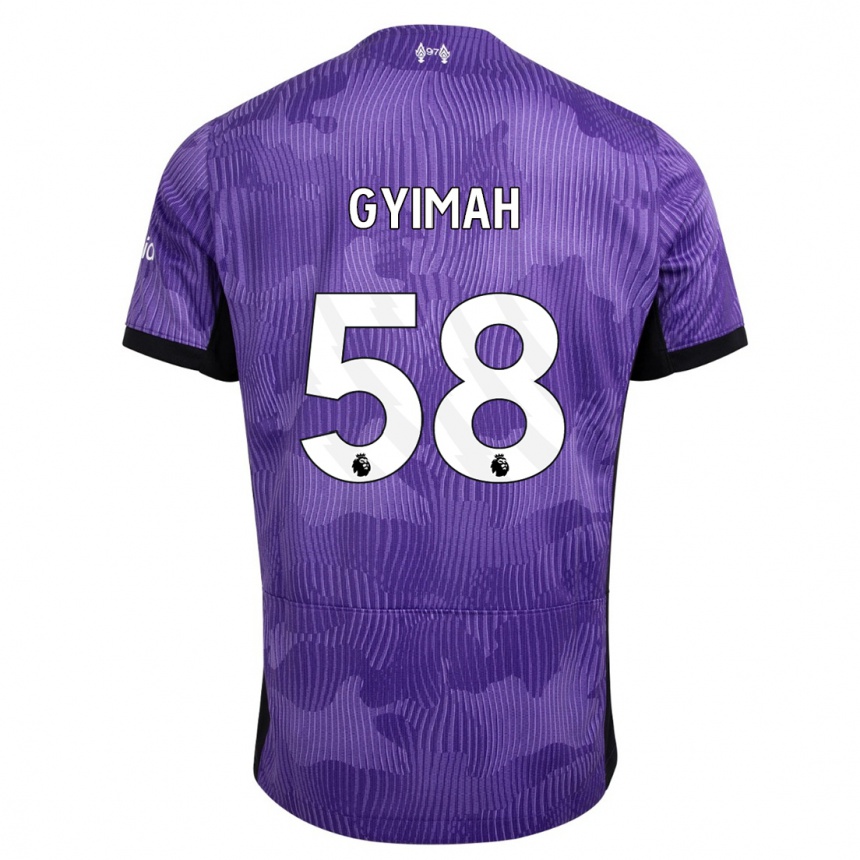 Kids Francis Gyimah #58 Purple Third Jersey 2023/24 T-Shirt Australia