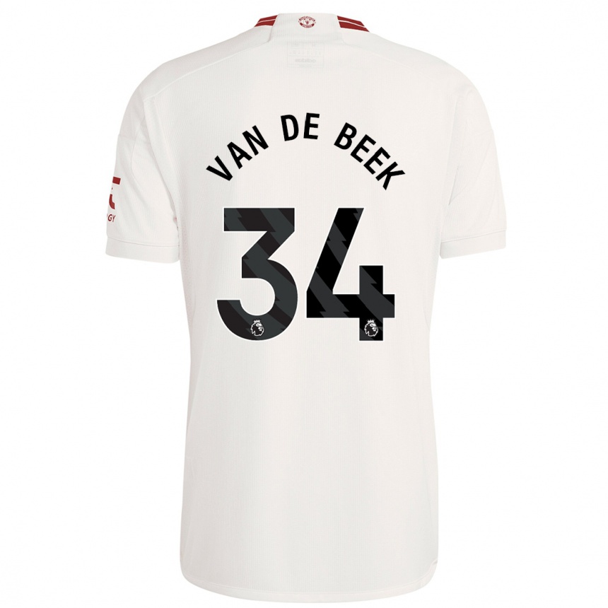 Kids Donny Van De Beek #34 White Third Jersey 2023/24 T-Shirt Australia