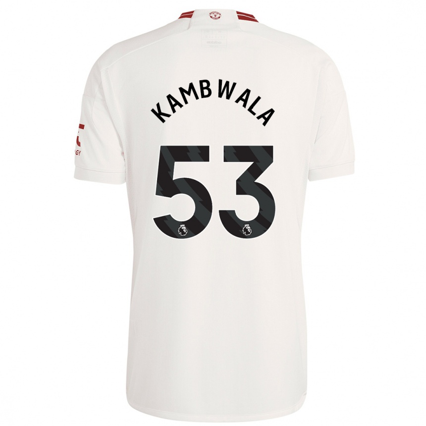 Kids  Willy Kambwala #53 White Third Jersey 2023/24 T-Shirt Australia