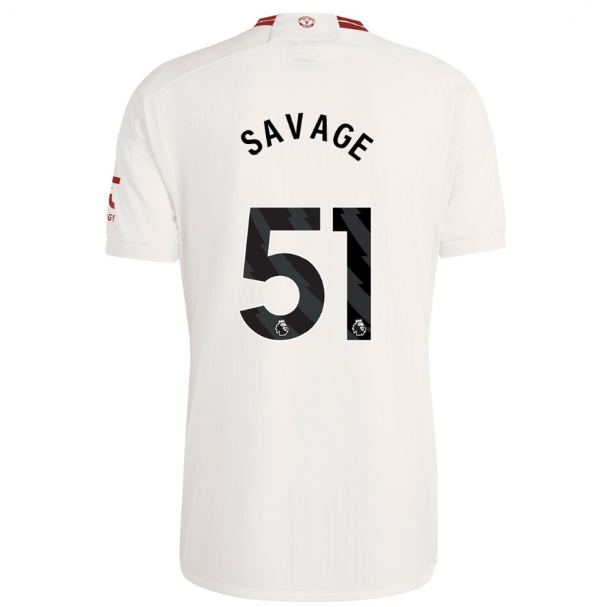 Kids Charlie Savage #51 White Third Jersey 2023/24 T-Shirt Australia