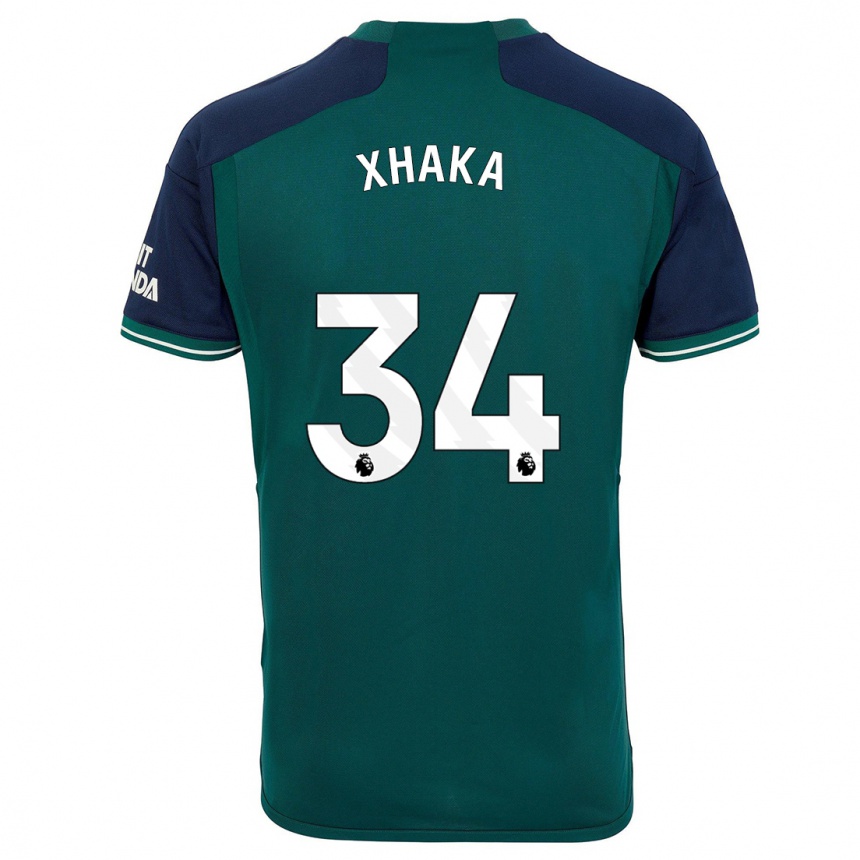 Kids Granit Xhaka #34 Green Third Jersey 2023/24 T-Shirt Australia