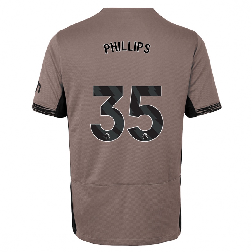 Kids Ashley Phillips #35 Dark Beige Third Jersey 2023/24 T-Shirt Australia