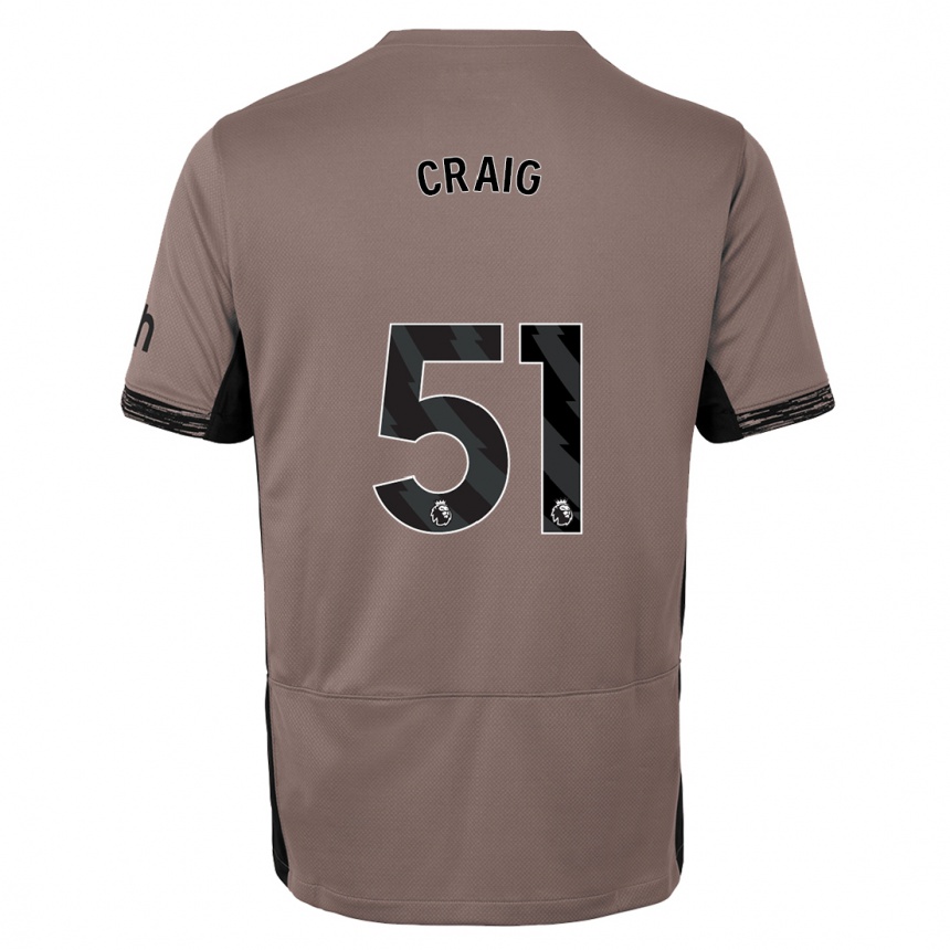 Kids  Matthew Craig #51 Dark Beige Third Jersey 2023/24 T-Shirt Australia