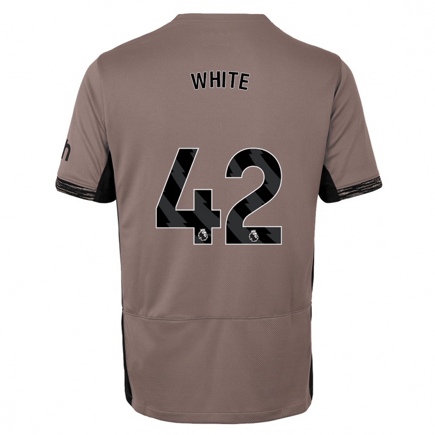 Kids  Harvey White #42 Dark Beige Third Jersey 2023/24 T-Shirt Australia