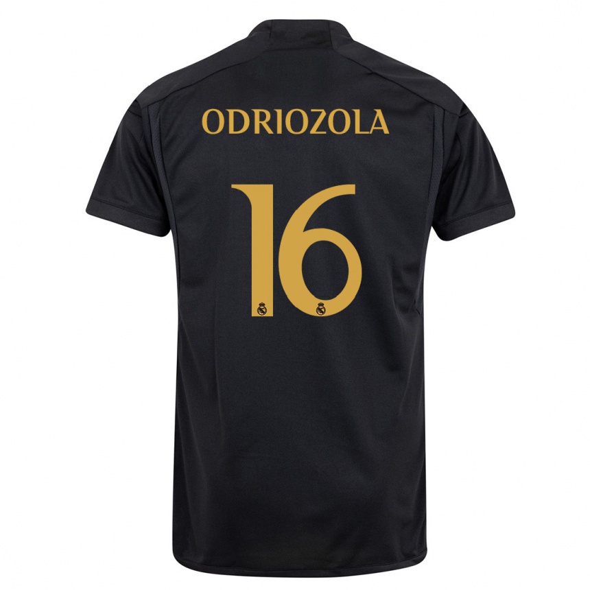 Kids Alvaro Odriozola #16 Black Third Jersey 2023/24 T-Shirt Australia