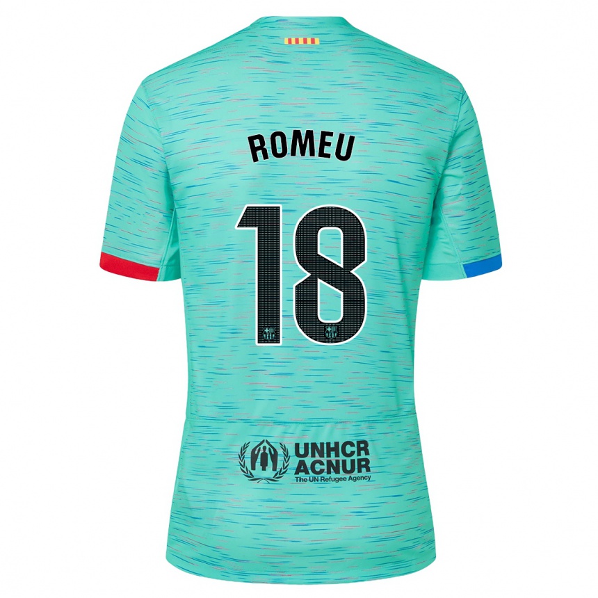 Kids Oriol Romeu #18 Light Aqua Third Jersey 2023/24 T-Shirt Australia