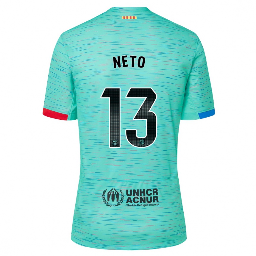 Kids Neto #13 Light Aqua Third Jersey 2023/24 T-Shirt Australia