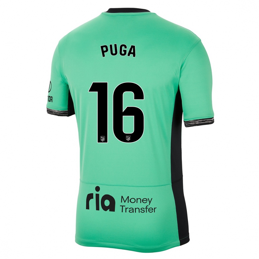 Kids Carlos Puga #16 Spring Green Third Jersey 2023/24 T-Shirt Australia