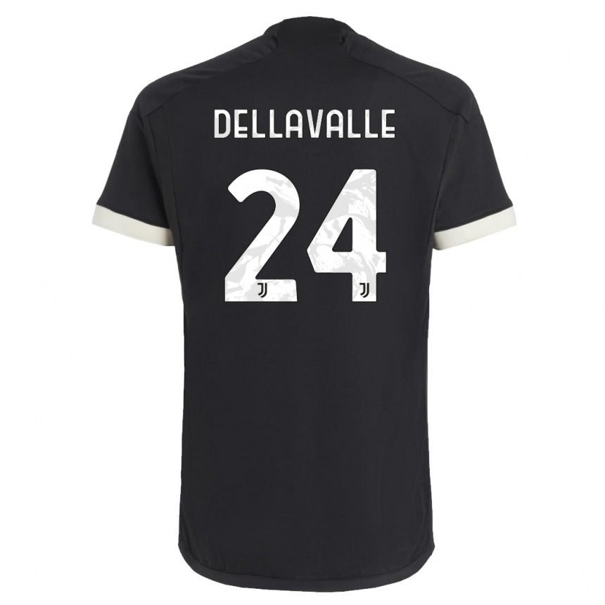 Kids Lorenzo Dellavalle #24 Black Third Jersey 2023/24 T-Shirt Australia