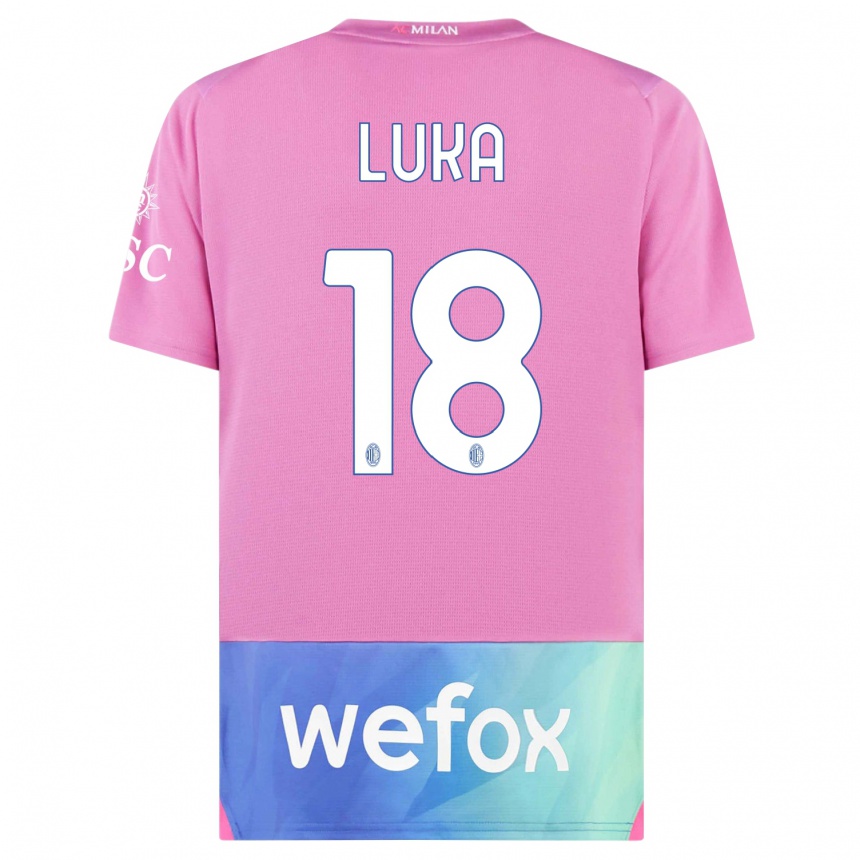 Kids Luka Romero #18 Pink Purple Third Jersey 2023/24 T-Shirt Australia