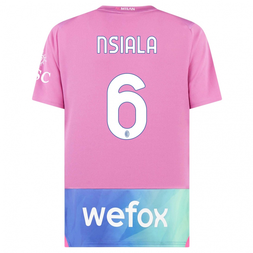 Kids Clinton Nsiala #6 Pink Purple Third Jersey 2023/24 T-Shirt Australia