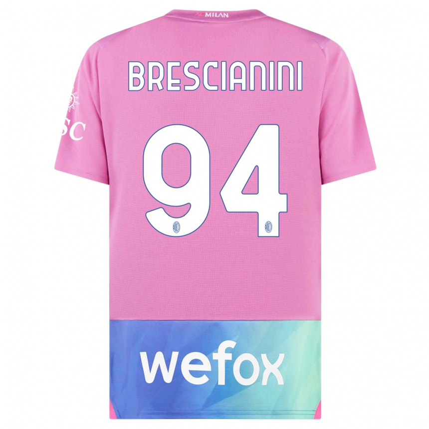 Kids Marco Brescianini #94 Pink Purple Third Jersey 2023/24 T-Shirt Australia