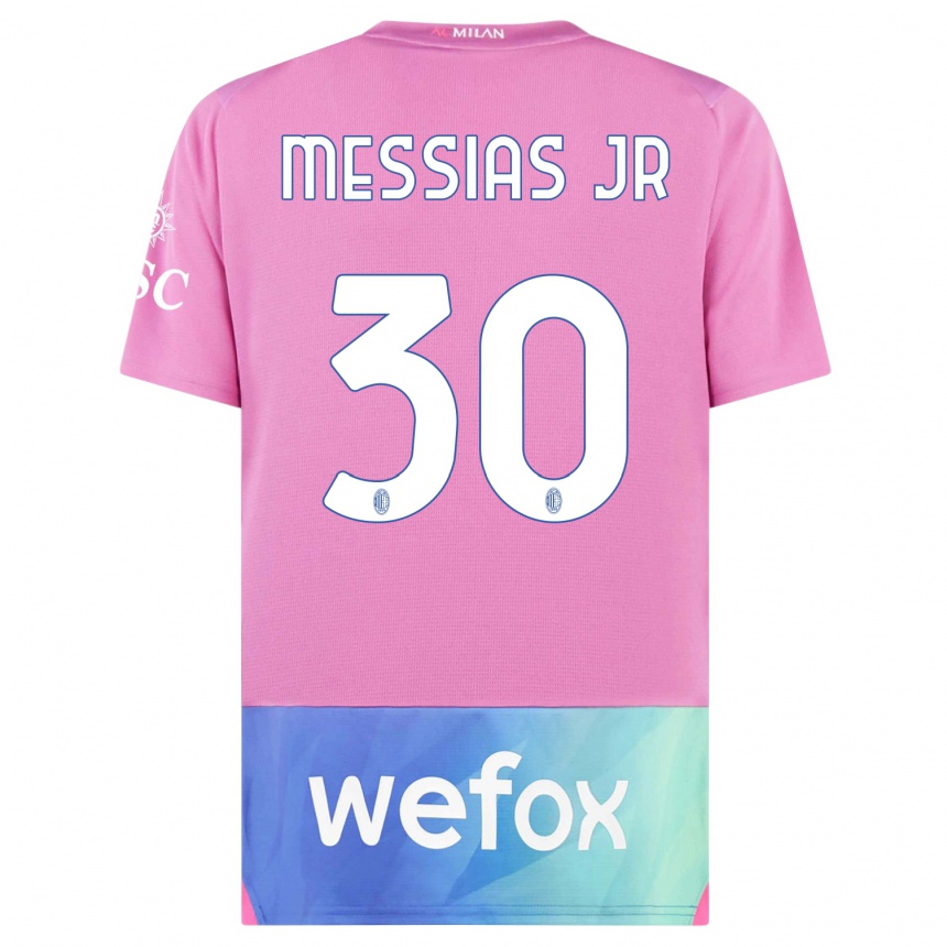 Kids Junior Messias #30 Pink Purple Third Jersey 2023/24 T-Shirt Australia