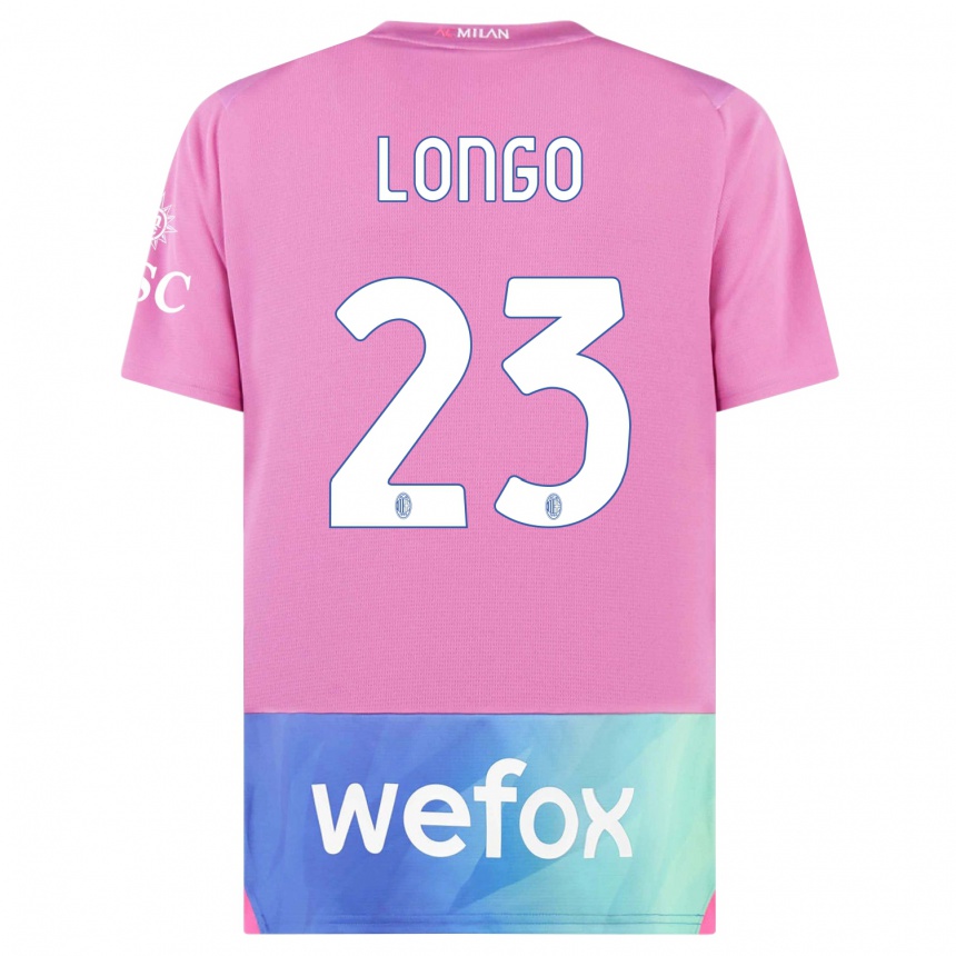 Kids Miriam Longo #23 Pink Purple Third Jersey 2023/24 T-Shirt Australia