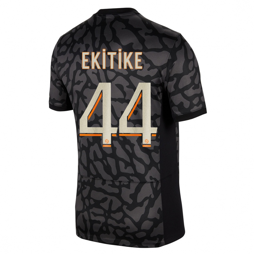 Kids Hugo Ekitike #44 Black Third Jersey 2023/24 T-Shirt Australia