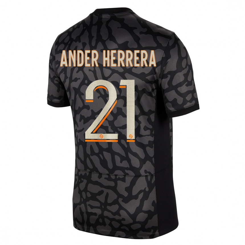 Kids Ander Herrera #21 Black Third Jersey 2023/24 T-Shirt Australia