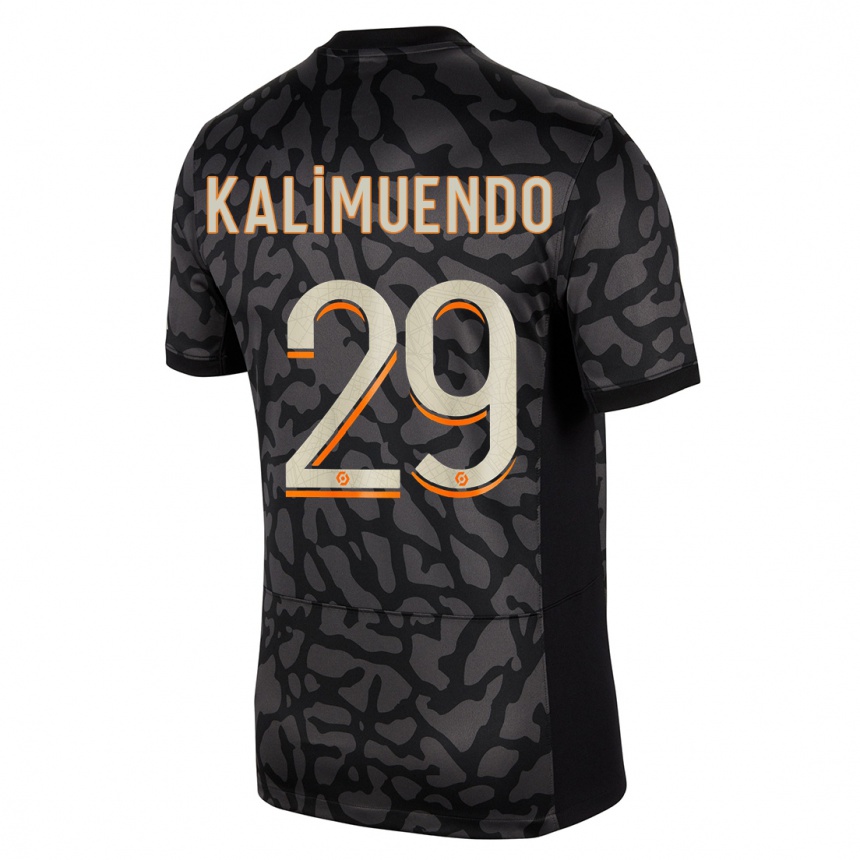 Kids Arnaud Kalimuendo #29 Black Third Jersey 2023/24 T-Shirt Australia