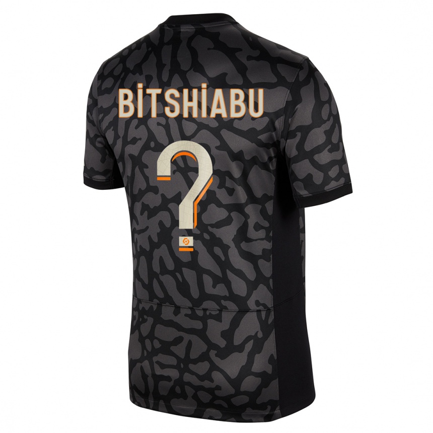 Kids El Chadaille Bitshiabu #0 Black Third Jersey 2023/24 T-Shirt Australia