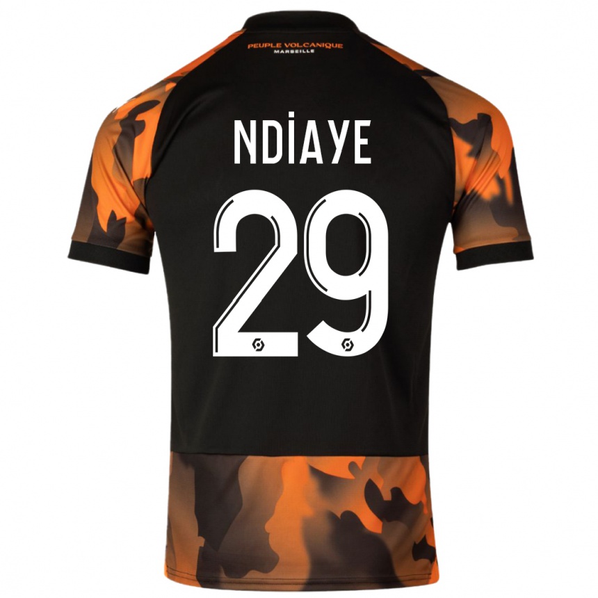 Kids Iliman Ndiaye #29 Black Orange Third Jersey 2023/24 T-Shirt Australia