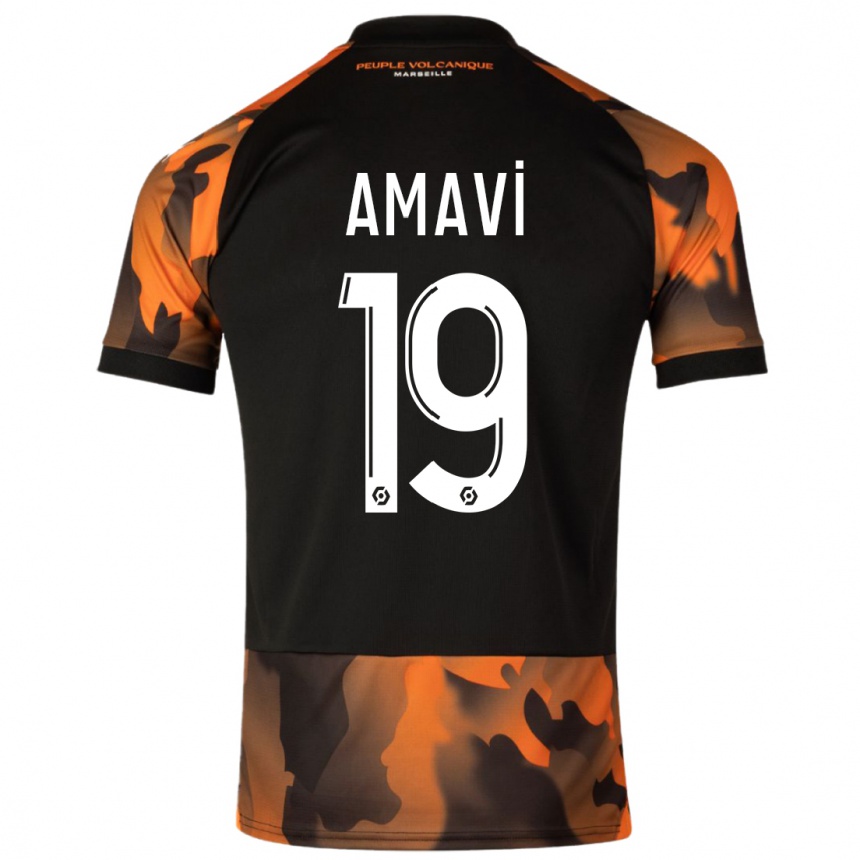 Kids Jordan Amavi #19 Black Orange Third Jersey 2023/24 T-Shirt Australia