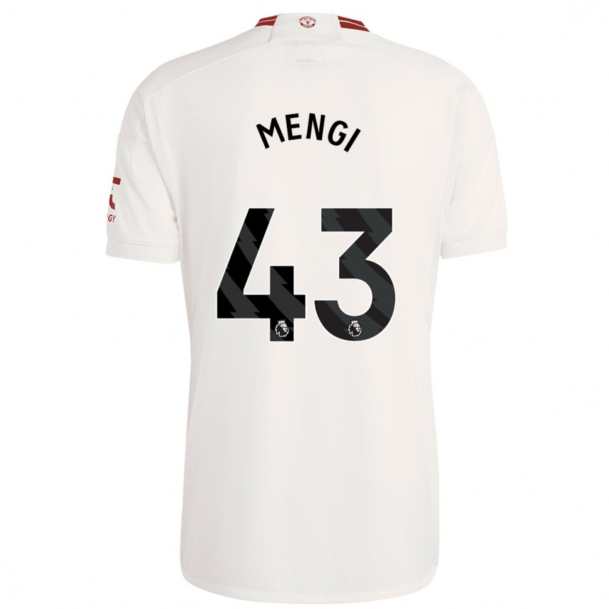 Men  Teden Mengi #43 White Third Jersey 2023/24 T-Shirt Australia