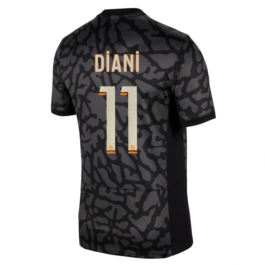 Men  Kadidiatou Diani #11 Black Third Jersey 2023/24 T-Shirt Australia