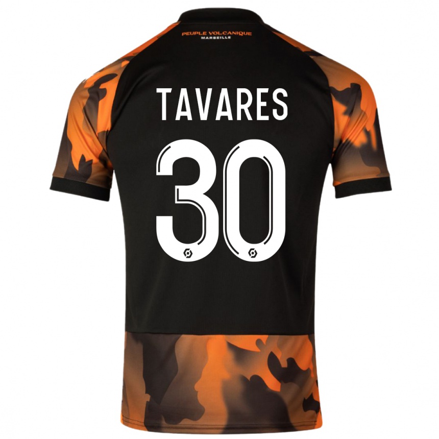 Men  Nuno Tavares #30 Black Orange Third Jersey 2023/24 T-Shirt Australia