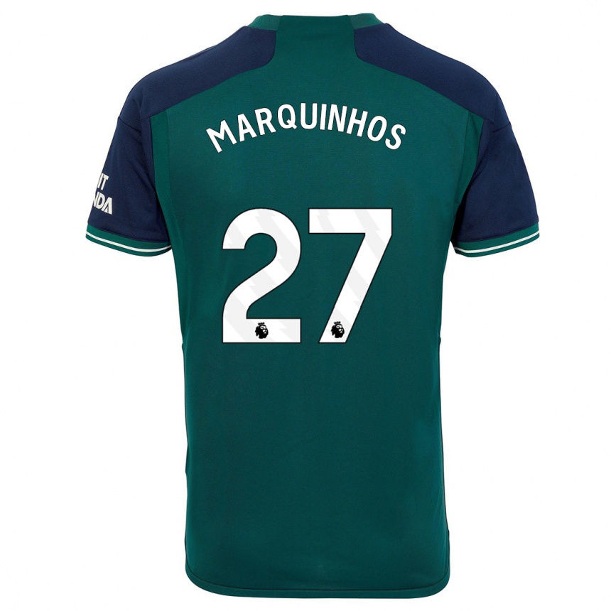 Women  Marquinhos #27 Green Third Jersey 2023/24 T-Shirt Australia