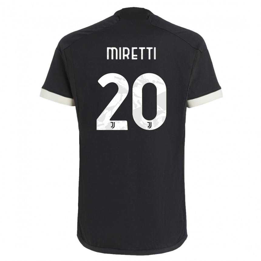 Women  Fabio Miretti #20 Black Third Jersey 2023/24 T-Shirt Australia