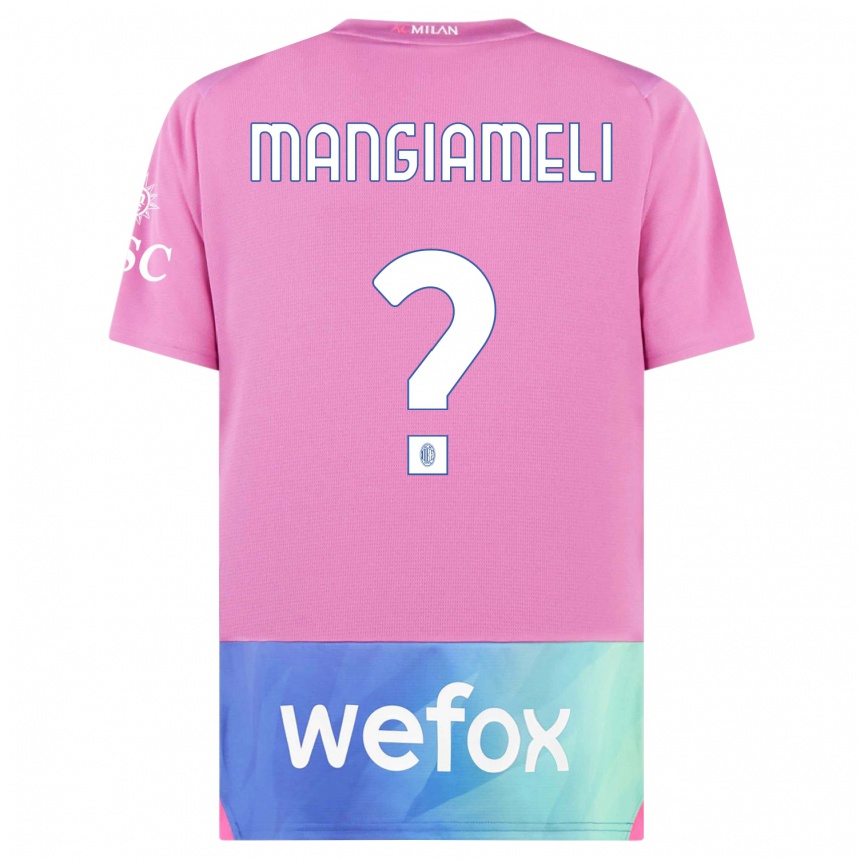 Women  Federico Mangiameli #0 Pink Purple Third Jersey 2023/24 T-Shirt Australia