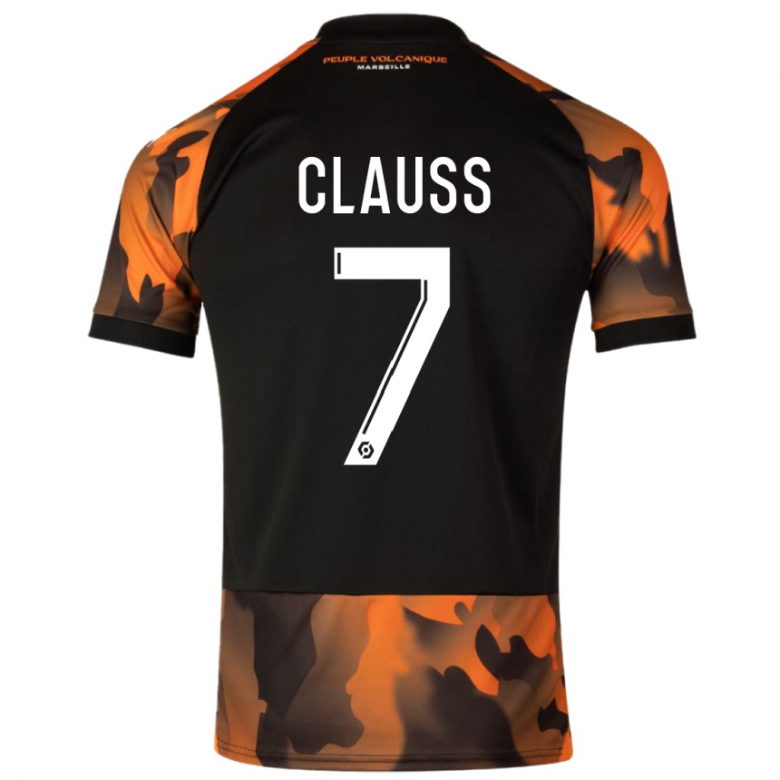 Women  Jonathan Clauss #7 Black Orange Third Jersey 2023/24 T-Shirt Australia