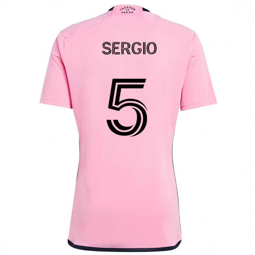 Kids Football Sergio Busquets #5 Pink Home Jersey 2024/25 T-Shirt Australia