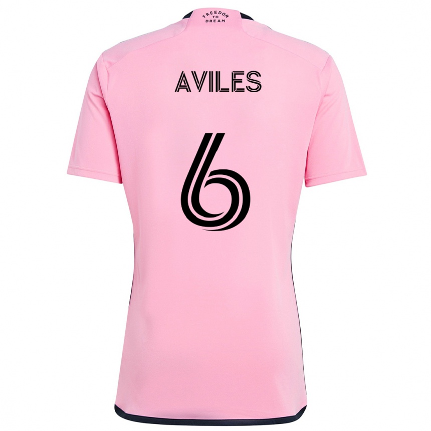 Kids Football Tomás Avilés #6 Pink Home Jersey 2024/25 T-Shirt Australia