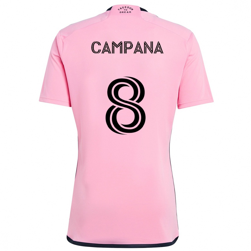 Kids Football Leonardo Campana #8 Pink Home Jersey 2024/25 T-Shirt Australia