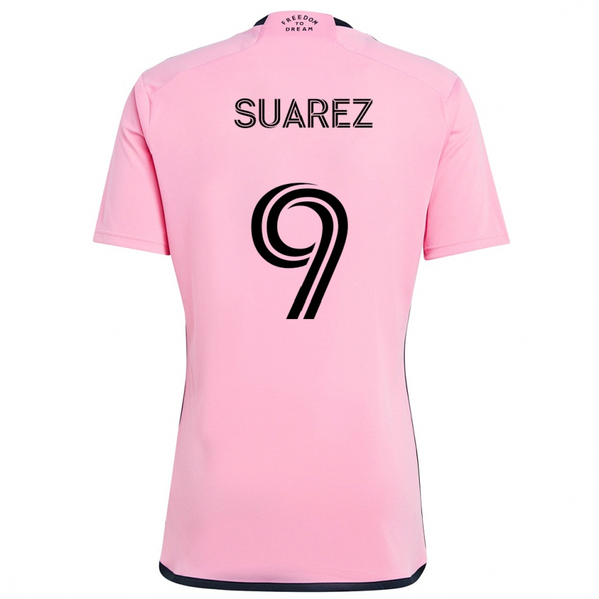 Kids Football Luis Suárez #9 Pink Home Jersey 2024/25 T-Shirt Australia