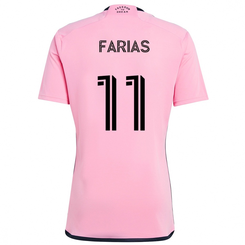 Kids Football Facundo Farías #11 Pink Home Jersey 2024/25 T-Shirt Australia