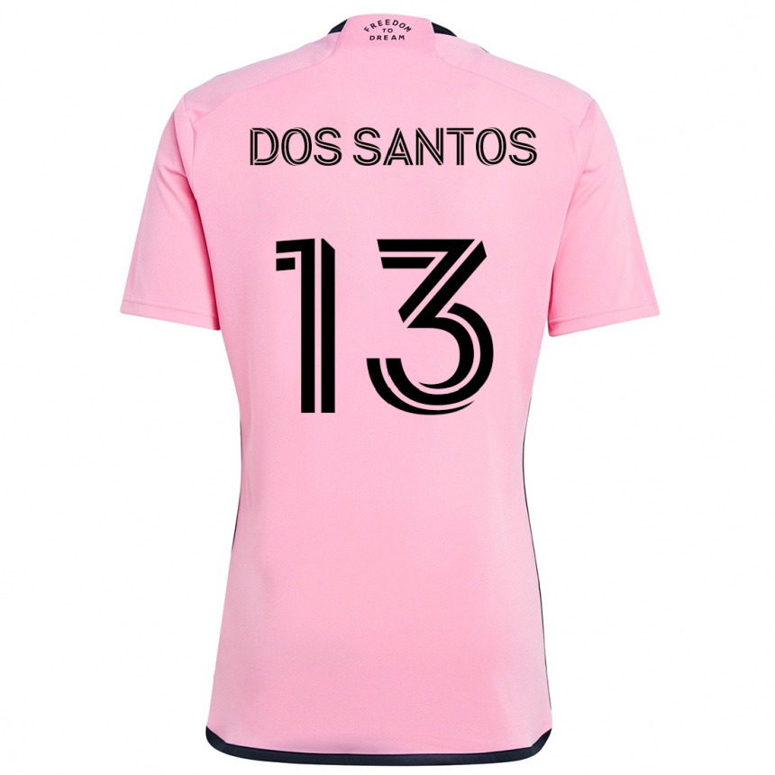 Kids Football Cj Dos Santos #13 Pink Home Jersey 2024/25 T-Shirt Australia