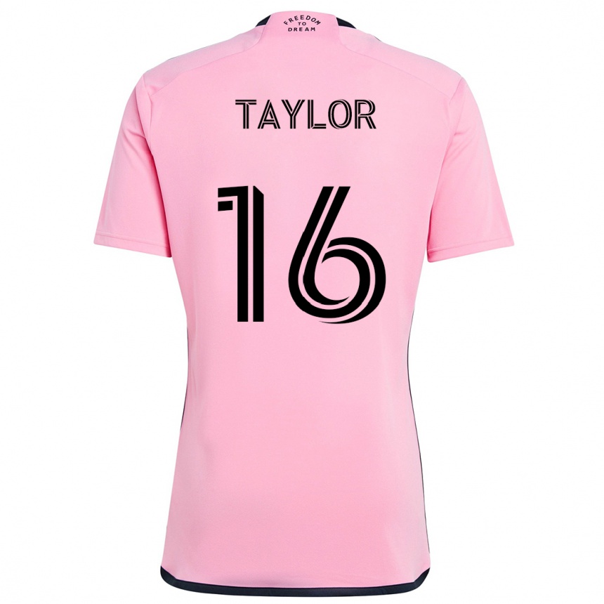 Kids Football Robert Taylor #16 Pink Home Jersey 2024/25 T-Shirt Australia