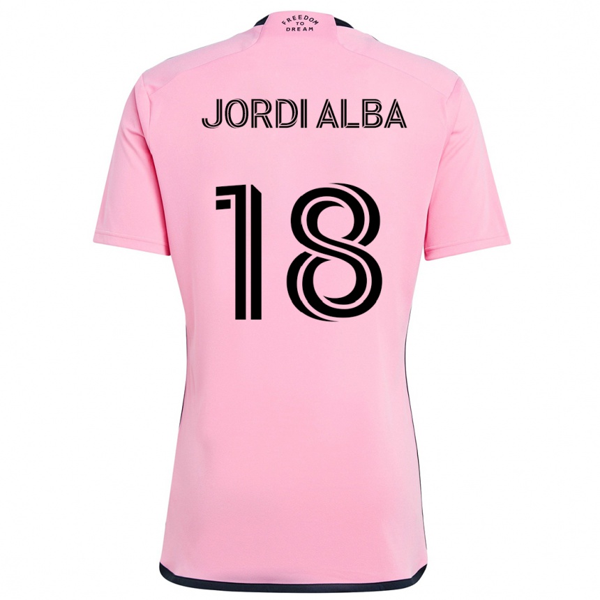 Kids Football Jordi Alba #18 Pink Home Jersey 2024/25 T-Shirt Australia