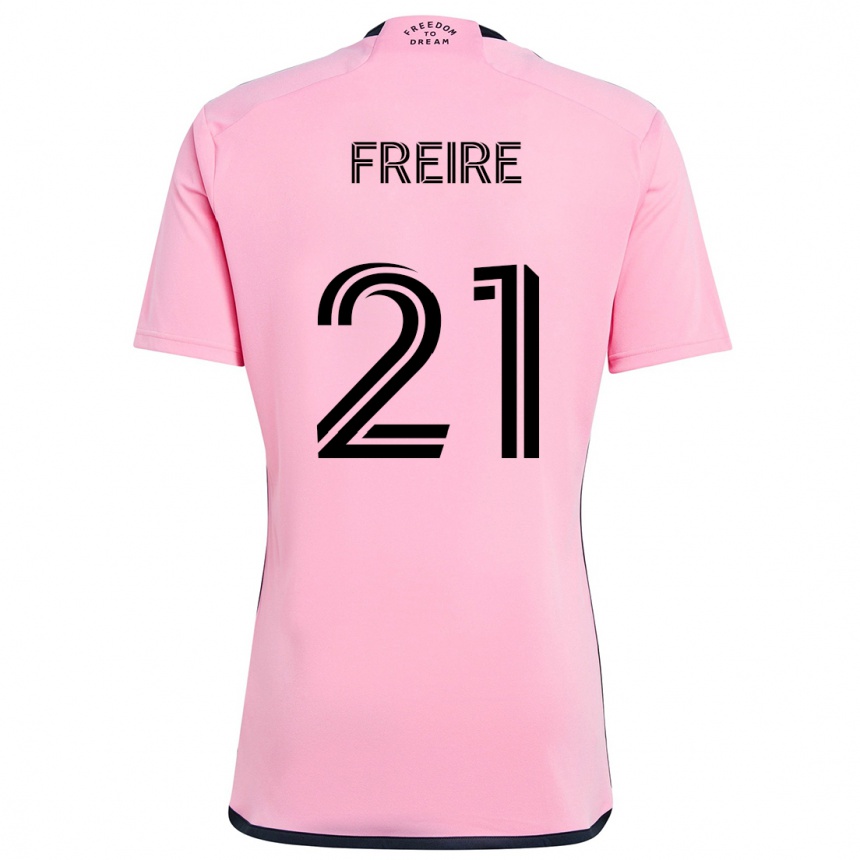 Kids Football Nicolas Freire #21 Pink Home Jersey 2024/25 T-Shirt Australia